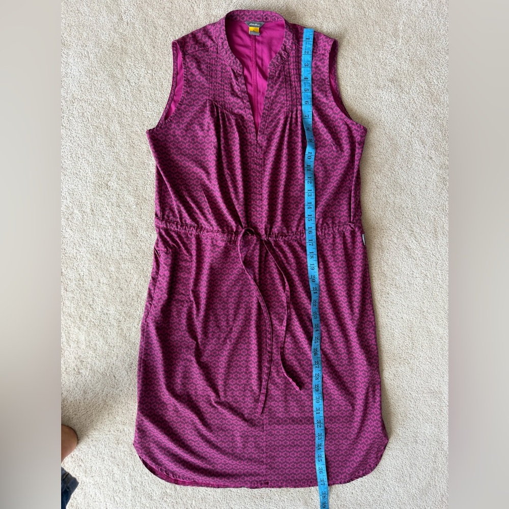 Eddie Bauer Magenta and Black Patterned Sleeveless Dress - Picture 4 of 7